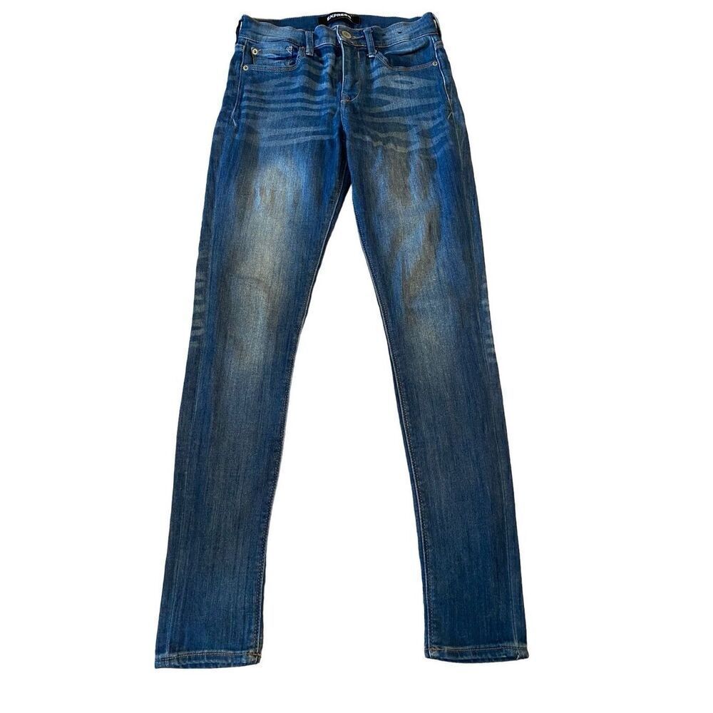 Express Legging Mid Rise Stretch Jeans 2R Straight Leg Everyday Casual Denim Sch